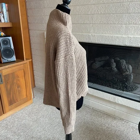 Anthropologie Margaret Knitted Mock Neck Sweater Size Small Beige - Picture 4 of 7